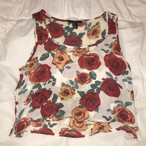 floral tank crop top